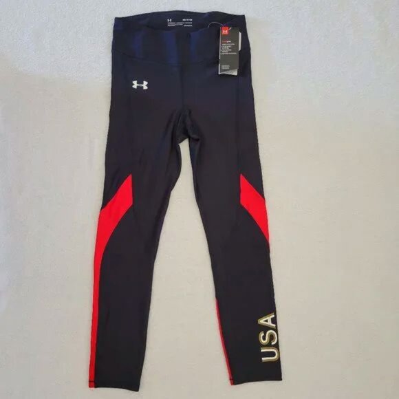 Under Armour Womens USA Americana Hi-Rise Compression Leggings 1355604 Sz S NWT - Picture 3 of 7